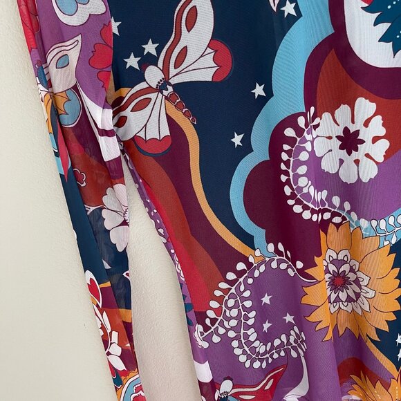 JOHNNY WAS Jade "Rebecca" Mesh Mock Neck Long Sleeve Tee is NWOT! Size SMALL - Picture 7 of 10